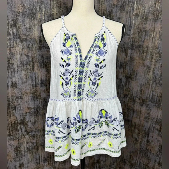 Anthropologie Maeve Neela Embroidered Babydoll Top - Picture 8 of 9
